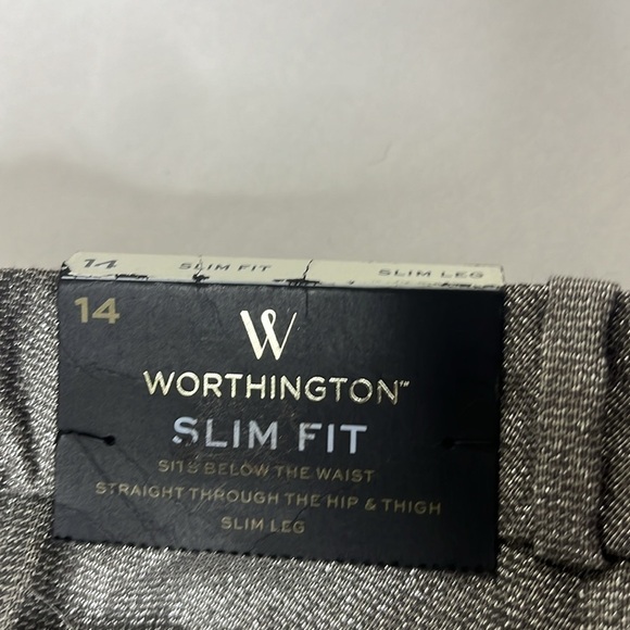 NWT Worthington Slim Fit Size 14 Women’s Silver Pants Ankle Length - Picture 8 of 10